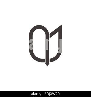 abstract letter nj geometric line arrow logo vector Stock Vector