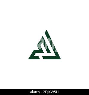abstract letter ml triangle geometric line logo vector Stock Vector