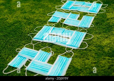 2020 Year Composed Of May Blue Medical Masks Stock Photo