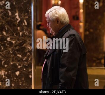 Political commentator and Former House Speaker Newt Gingrich is seen in the lobby of Trump Tower in New York, NY, USA as he departs from the building on December 15, 2016. Credit: Albin Lohr-Jones / Pool via Polaris Stock Photo