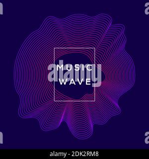 Poster of the sound wave. Vector illustration music on dark background. Illustration suitable for design - Vector Illustration Stock Vector