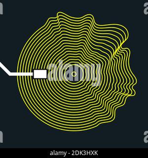 Poster of the sound wave. Vector illustration music on dark background. Illustration suitable for design - Vector Illustration Stock Vector