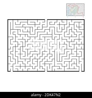 Abstract rectangular large maze. Game for kids and adults. Puzzle for children. Find the right way out. Labyrinth conundrum. Flat vector illustration. Stock Vector