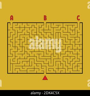 Abstract rectangular large maze. Game for kids and adults. Puzzle for children. Find the right way out. Labyrinth conundrum. Flat vector illustration. Stock Vector