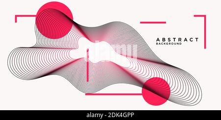 Abstract background with dynamic linear waves. Vector illustration in flat minimalist style Stock Vector