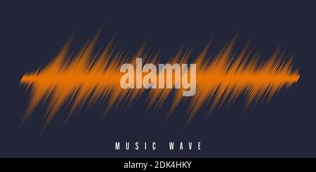 Modern sound wave equalizer. Vector illustration on dark background Stock Vector