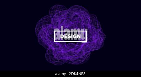 Vector abstract background with dynamic particles wave dots. Vector Illustration Stock Vector