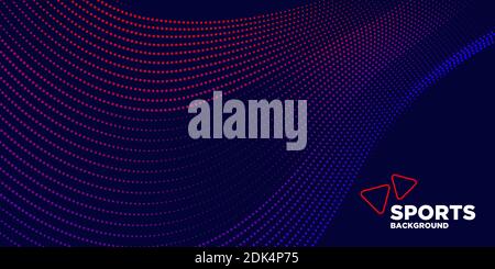 Modern colored poster for sports. Wave with dots created using blend tool - Vector Illustration Stock Vector