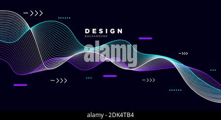 Modern Sound wave equalizer. Vector illustration on dark background - Vector Illustration Stock Vector