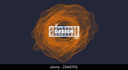 Vector abstract background with dynamic particles wave dots. Vector Illustration Stock Vector