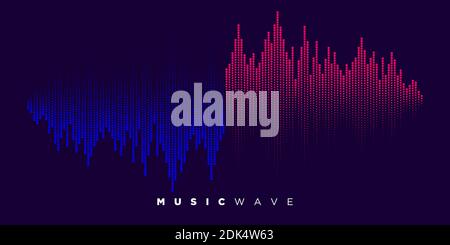 Modern sound wave equalizer. Vector illustration on dark background Stock Vector