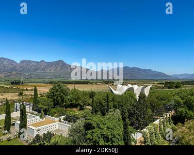 WORCESTOR, SOUTH AFRICA - Dec 12, 2020: Bosjes Wedding Chapel in Worcestor, Western Cape, South Africa. Designed by Coetzee Steyn of Steyn Studio Stock Photo