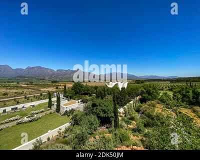 WORCESTOR, SOUTH AFRICA - Dec 12, 2020: Bosjes Wedding Chapel in Worcestor, Western Cape, South Africa. Designed by Coetzee Steyn of Steyn Studio Stock Photo