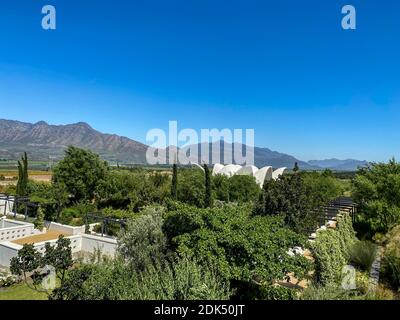 WORCESTOR, SOUTH AFRICA - Dec 12, 2020: Bosjes Wedding Chapel in Worcestor, Western Cape, South Africa. Designed by Coetzee Steyn of Steyn Studio Stock Photo