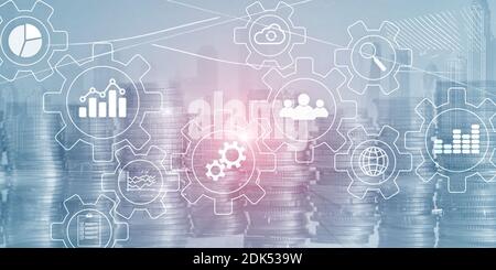 Abstract Automation Technology Business Corporative concept. Diagram ...
