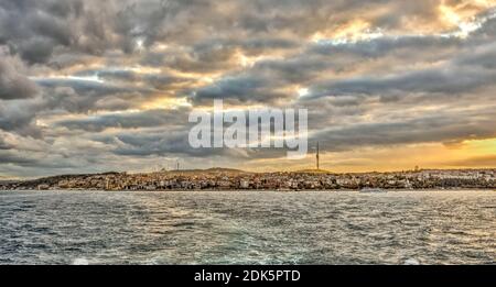 Istanbul cityscape, HDR Image Stock Photo