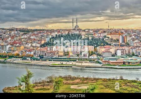 Istanbul cityscape, HDR Image Stock Photo