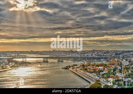 Istanbul cityscape, HDR Image Stock Photo