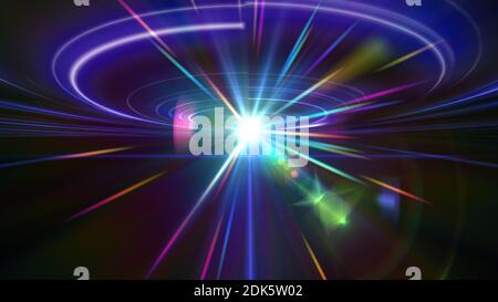 dance ray light floor future, abstract 3d illustrator render Stock Photo