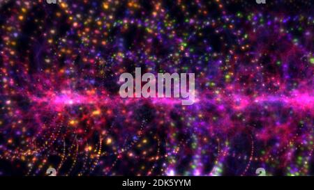 spiral particle light dna illustration, abstract background Stock Photo