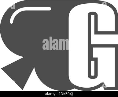 Letter G logo combined with spade icon design vector Stock Vector