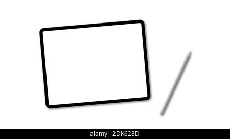 Digital tablet isolated on white background Stock Photo