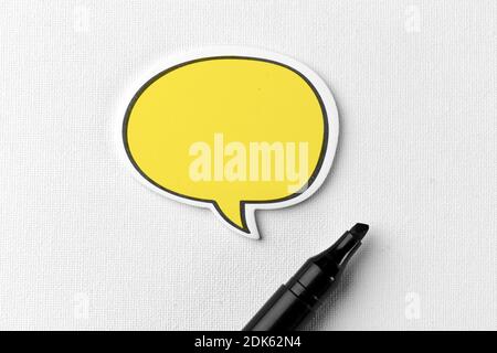 Blank yellow empty chat bubble for text Stock Photo