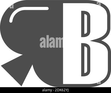 Letter B logo combined with spade icon design vector Stock Vector