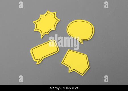 Blank yellow empty chat bubble for text Stock Photo