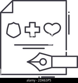 Insurance condition icon, linear isolated illustration, thin line vector, web design sign, outline concept symbol with editable stroke on white Stock Vector
