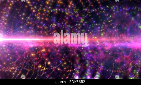 spiral particle light dna illustration, abstract background Stock Photo
