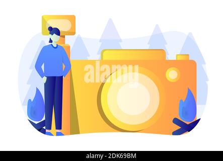 Photography Flat Illustration Vector Graphic. Stock Vector