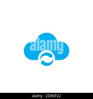Cloud icon with sync data circle arrows, data sync symbol. Stock vector illustration isolated Stock Vector