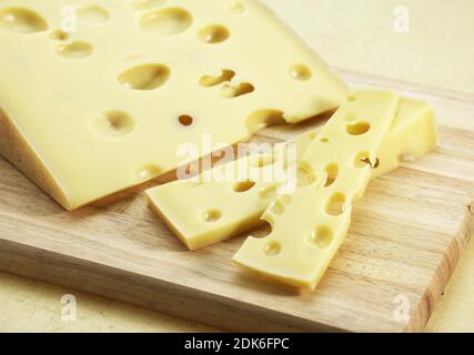 Emmental, French Cheese made from Cow's Milk Stock Photo