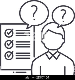 interview questions line icon, outline symbol, vector illustration ...