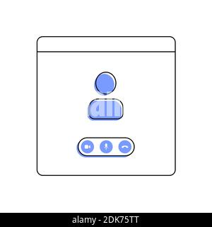 Video call vector icon in blue color. Stock Vector