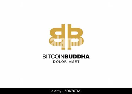 bitcoin buddhist or initial B B Logo Symbol design inspiration Stock Vector
