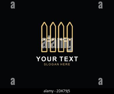 Initial leter H or fence Logo Design inspiration Stock Vector