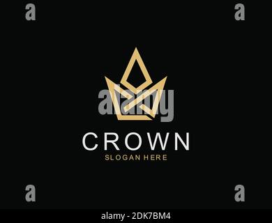 golden crown or letter M Logo Design inspiration Stock Vector