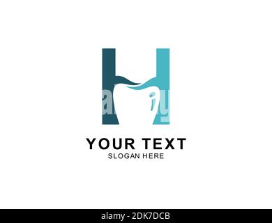 letter H or dental  logo design template for clinic Stock Vector