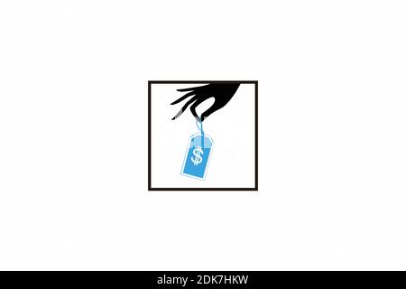 Hand holding money bill icon logo symbol design Stock Vector