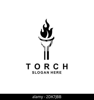 Torch logo design inspiration template Stock Vector