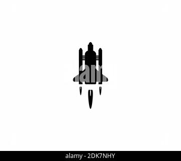 flat symbol icon with rocket design illustrations Stock Vector