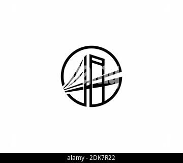 Abstract bridge logo design template Stock Vector