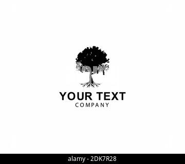 Oak Tree Logo design illustrations Stock Vector