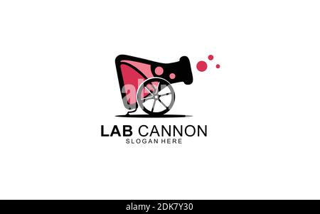 laboratory cannon logo design concept Symbol Illustration Stock Vector