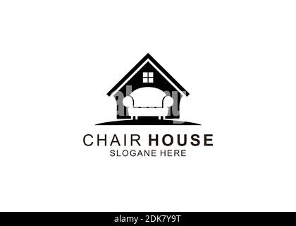 simple icon chair house Logo Template Design inspiration Stock Vector