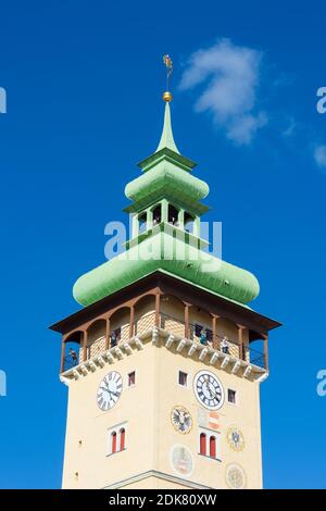 Retz, Town Hall Tower in Weinviertel, Niederösterreich, Lower Austria, Austria Stock Photo