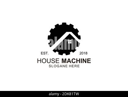 Gear Home Technology Logo Template Design inspiration Stock Vector