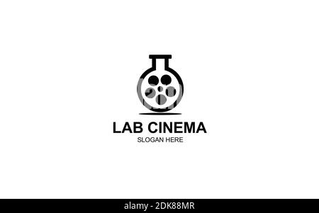 laboratory Cinema Cinematography Film Production Logo Design Stock Vector